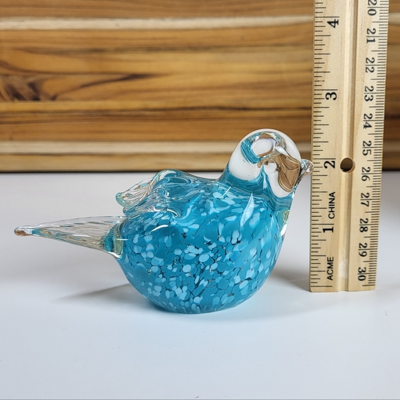 Hand-blown Glass Blue Bird Paperweight 🐦 - Picture 3 of 9